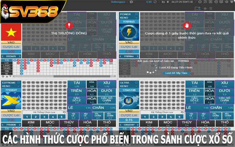 Các hình thức cược phổ biến trong sảnh cược xổ số SV368