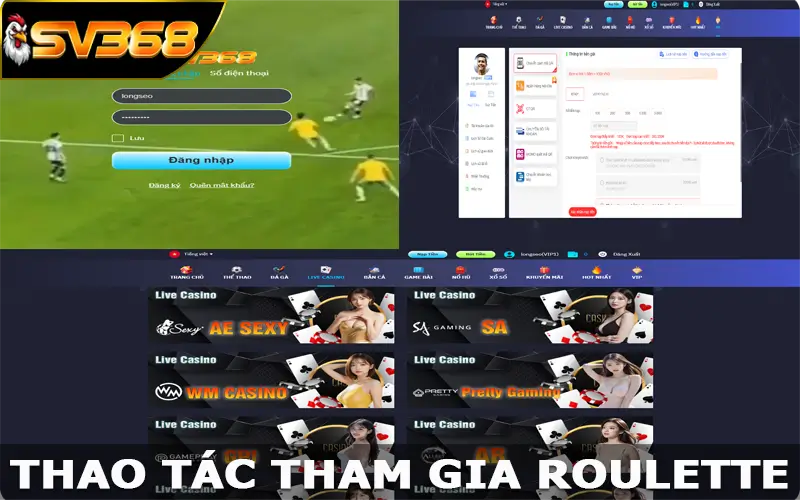 Thao tác tham gia Roulette nhanh gọn